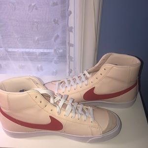 brand new nike blazers (red and cream color)